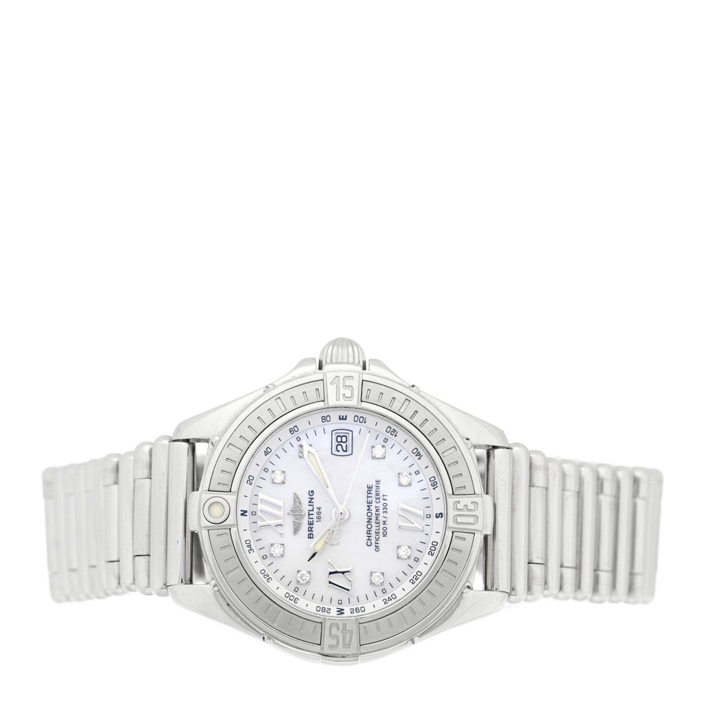 Stainless Steel Diamond Mother of Pearl 32mm Lady Cockpit Quartz Watch A71365