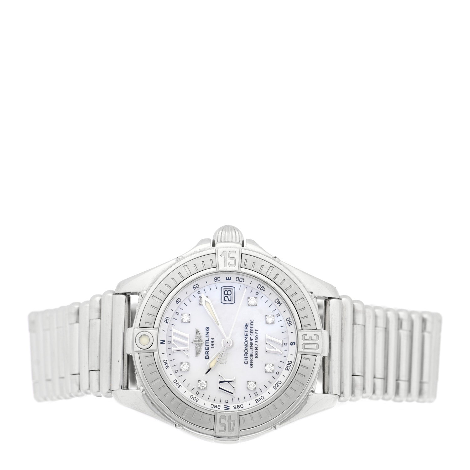 Stainless Steel Diamond Mother of Pearl 32mm Lady Cockpit Quartz Watch A71365