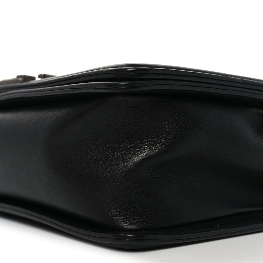 Calfskin Quilted Medium Boy Flap Black