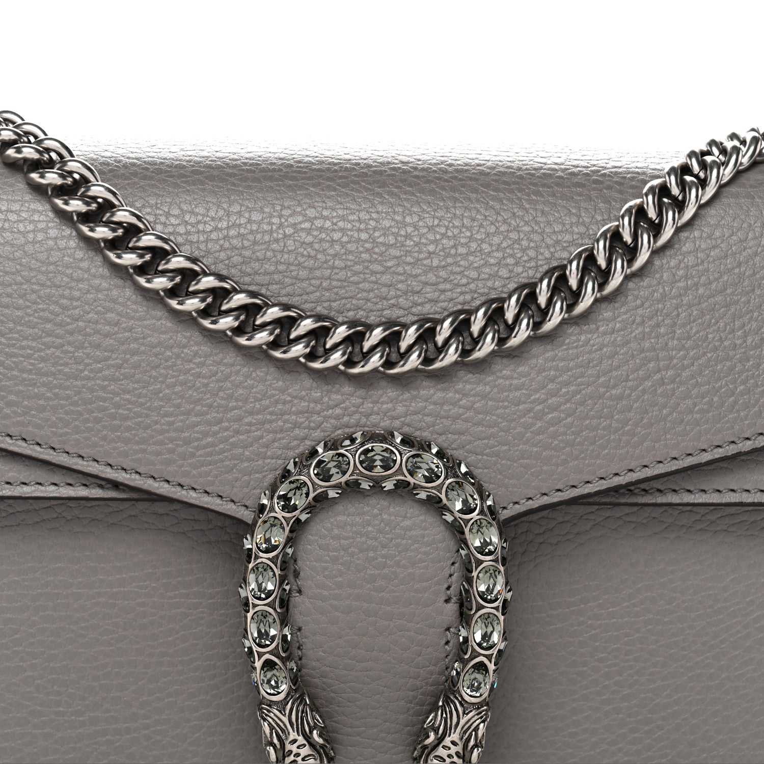 Pebbled Calfskin Small Dionysus Shoulder Bag Dusty Grey