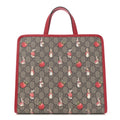 X Peter Rabbit GG Supreme Monogram Rabbit Apple Childrens Tote Beige Ebony Multicolor Bright Hibiscus