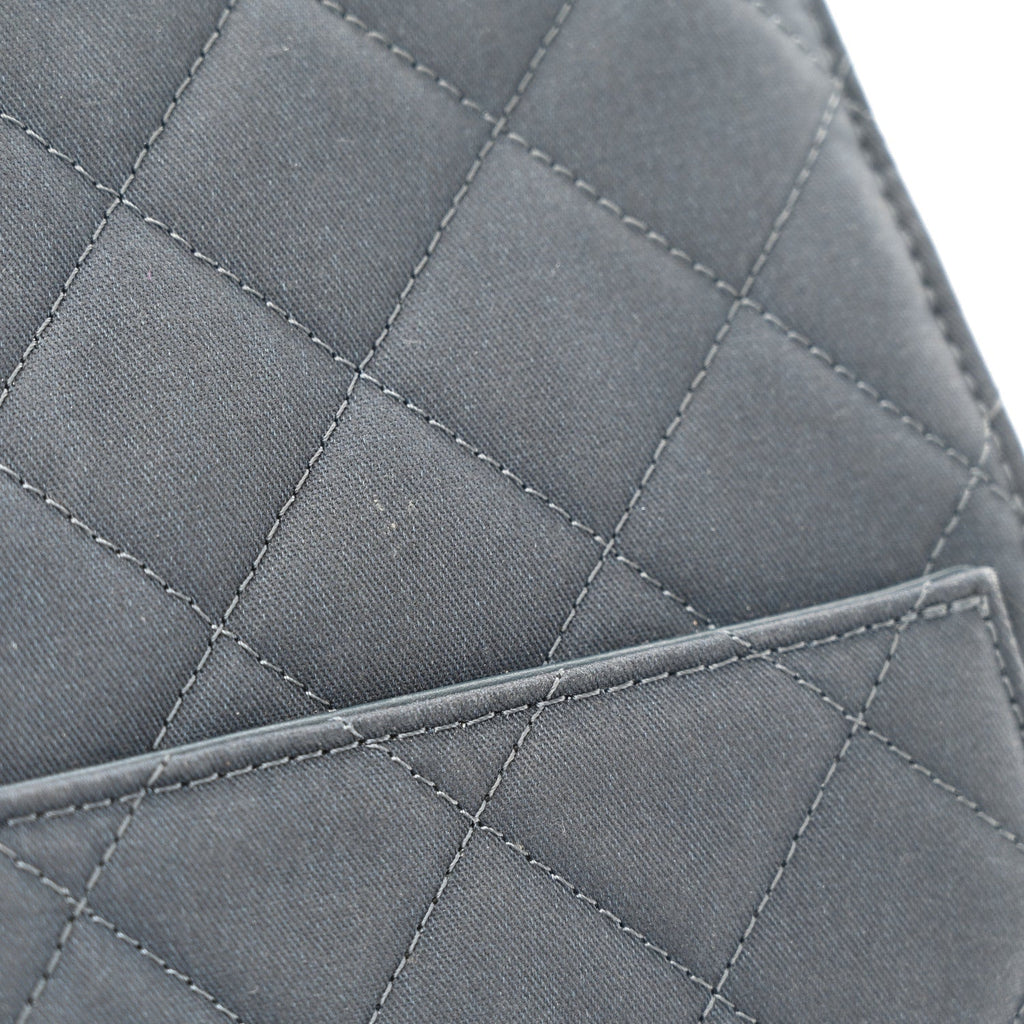 Canvas Quilted Medium Chanel 25 Handbag Dark Blue