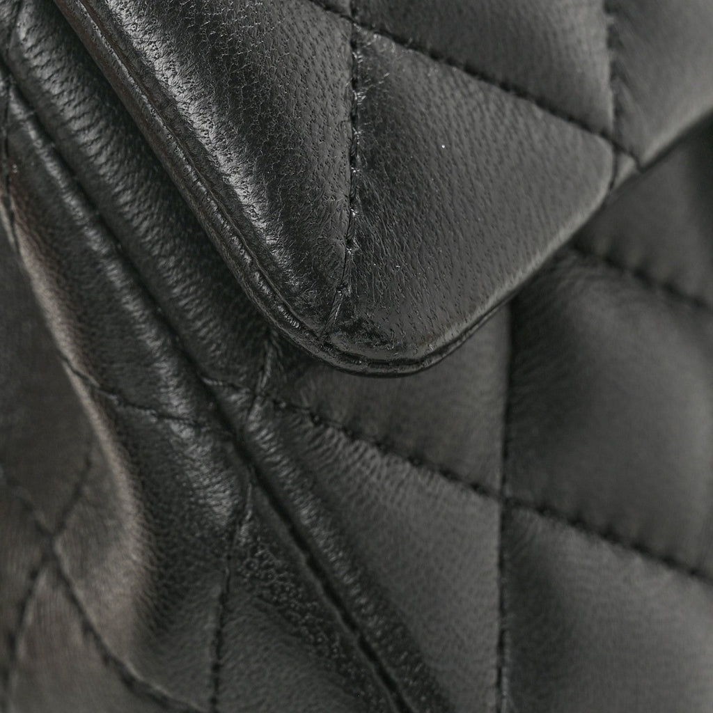 Lambskin Quilted Mini Rectangular Flap Black