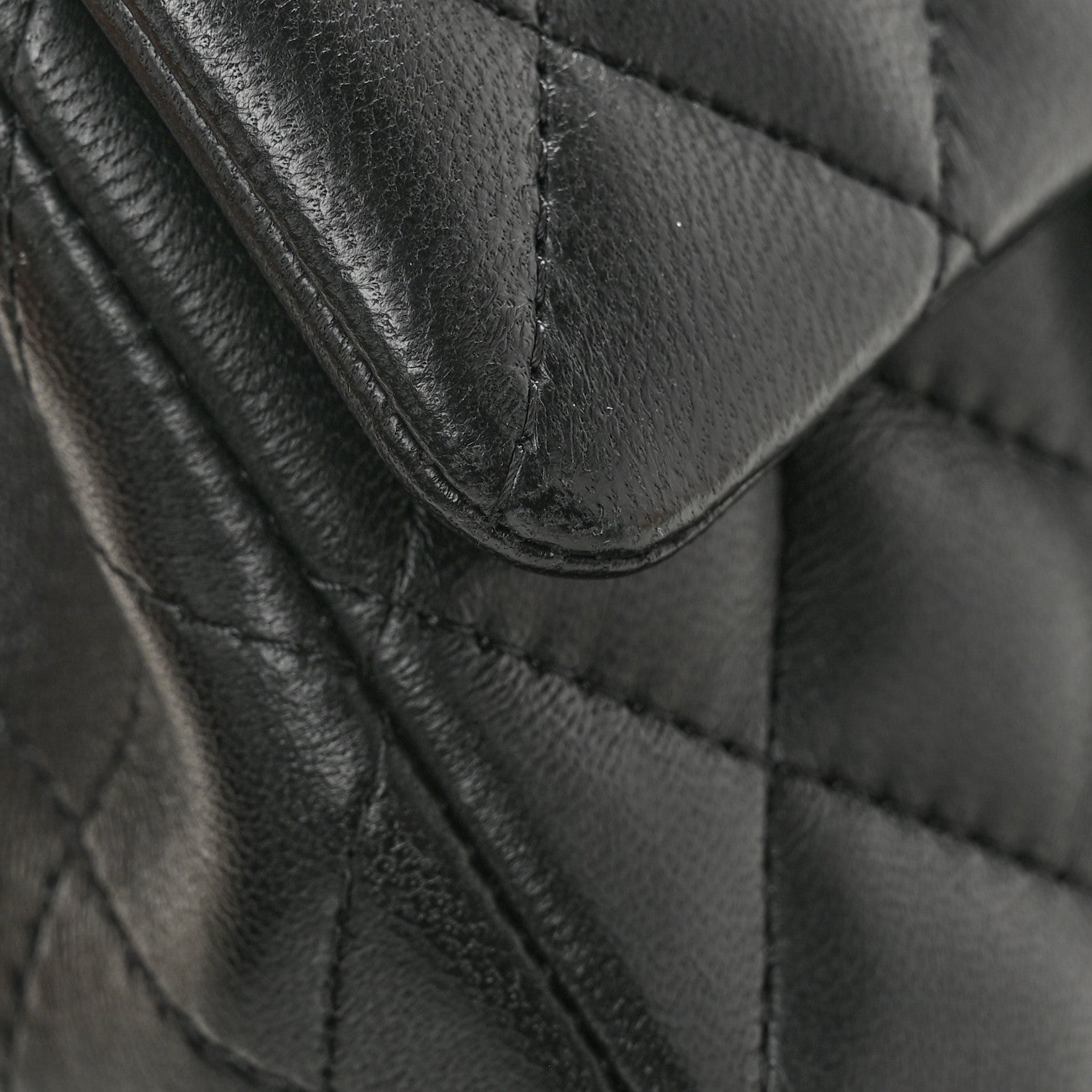 Lambskin Quilted Mini Rectangular Flap Black