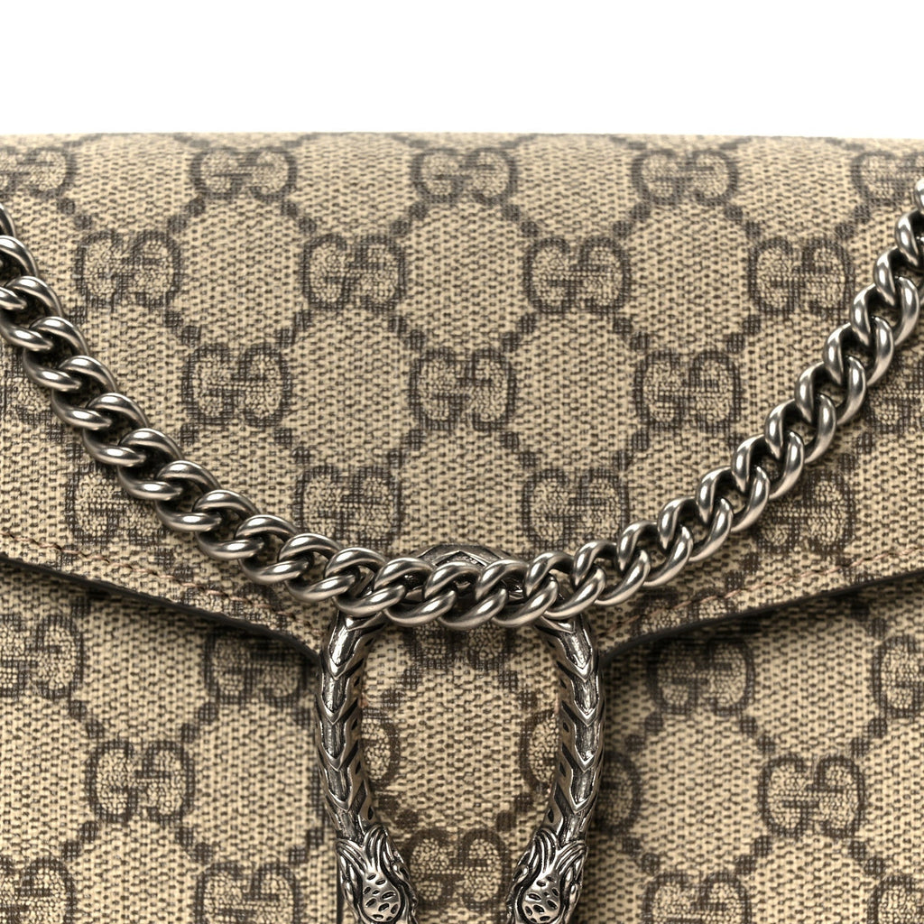 GG Supreme Monogram Mini Dionysus Chain Wallet Beige Taupe
