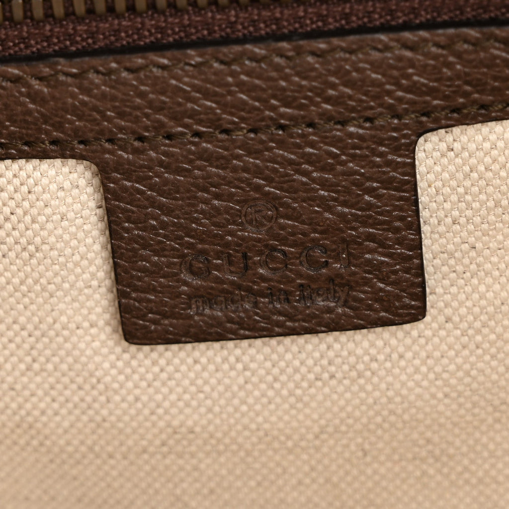 GG Supreme Monogram Web Small Ophidia Half Moon Hobo Brown