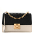 Guccissima Medium Padlock Shoulder Bag Black Mystic White