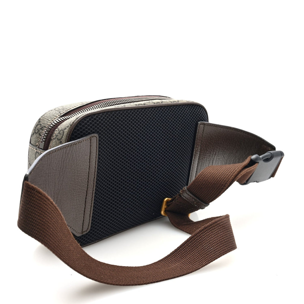 Soft GG Supreme Monogram Medium Ophidia Belt Bag Dark Brown