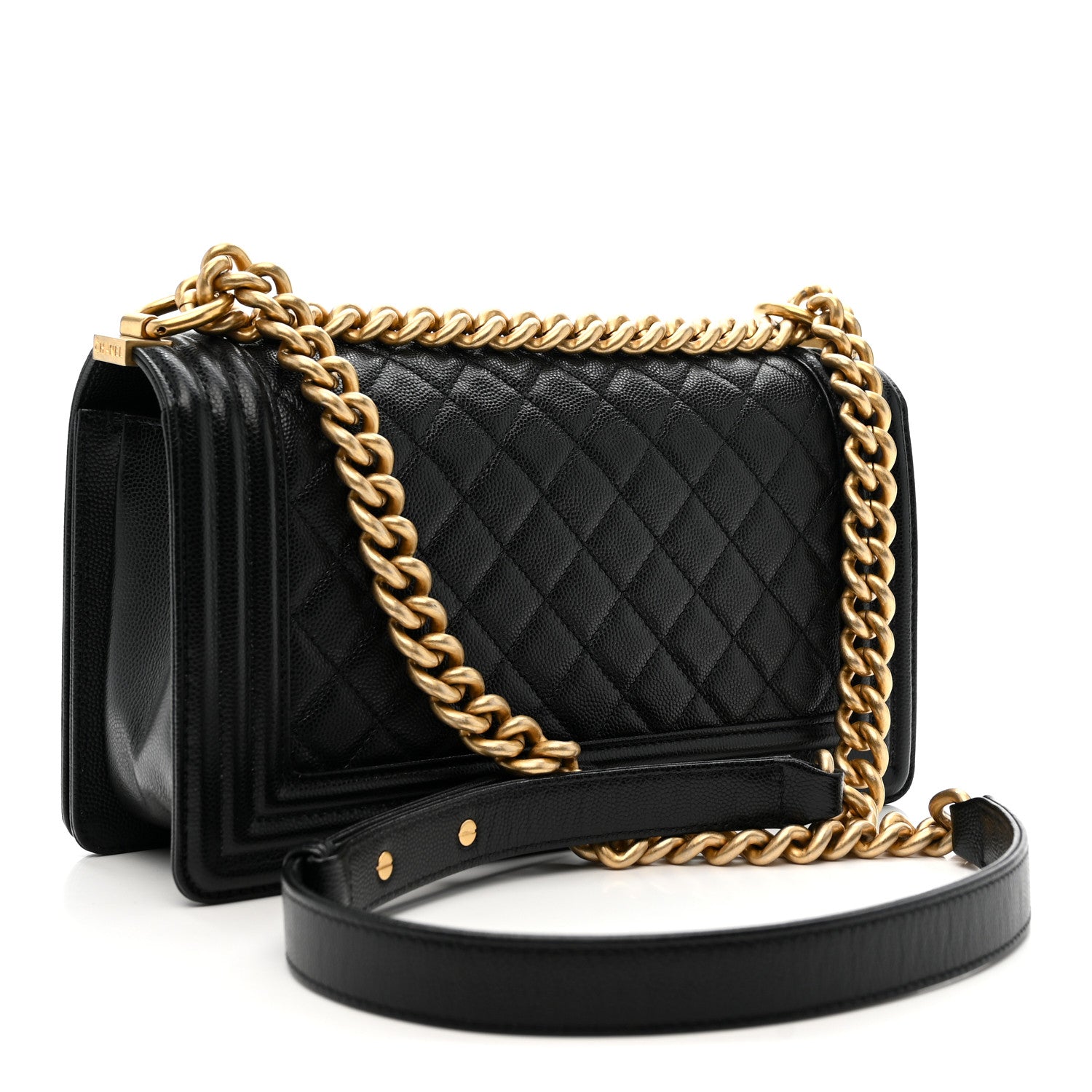 Caviar Quilted Medium Boy Flap Black