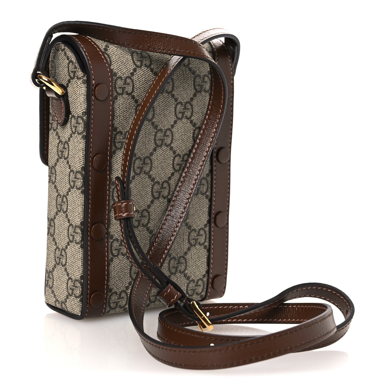 GG Supreme Monogram Mini Horsebit 1955 Crossbody Bag Beige Brown Sugar