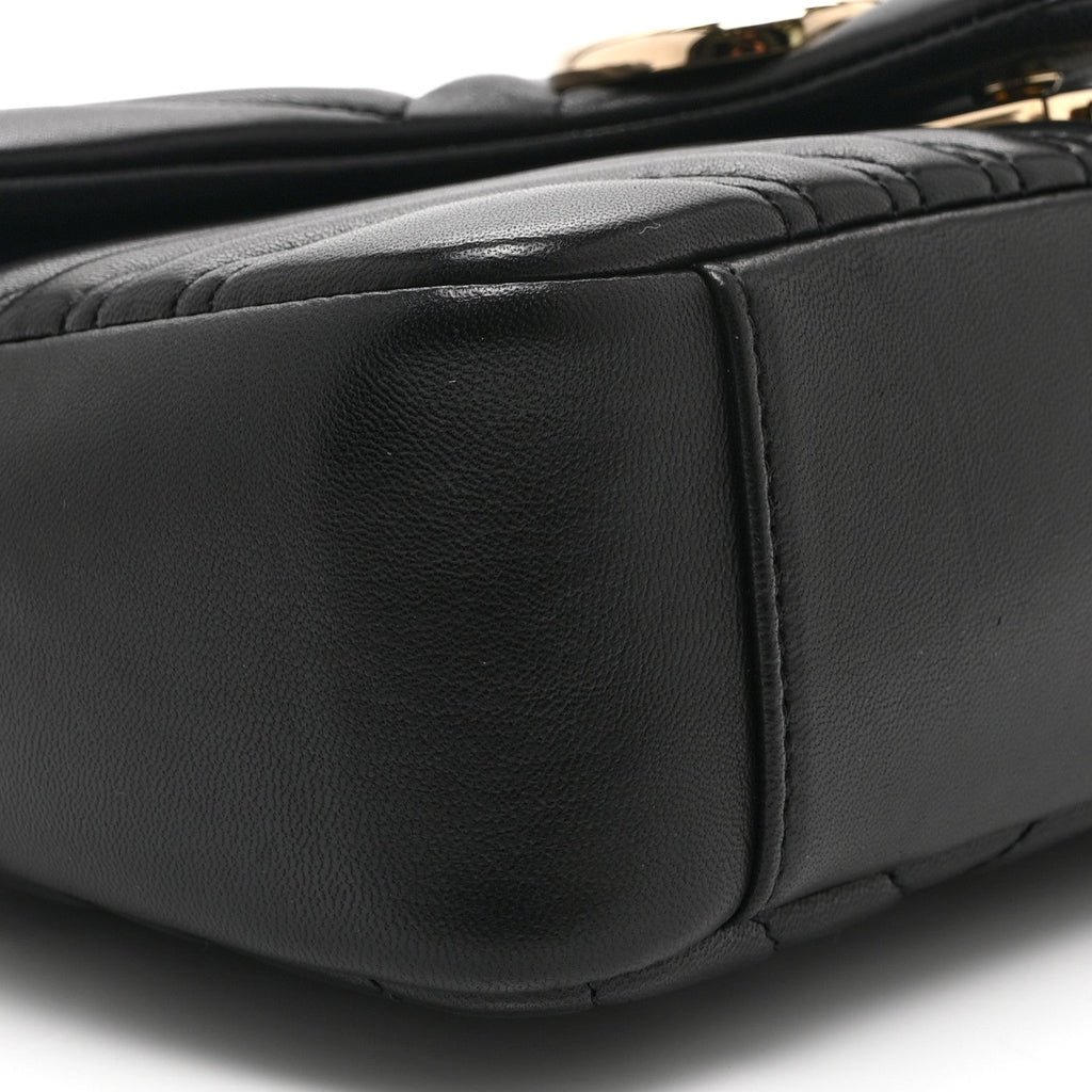 Lambskin Matelasse Medium GG Marmont Shoulder Bag Black