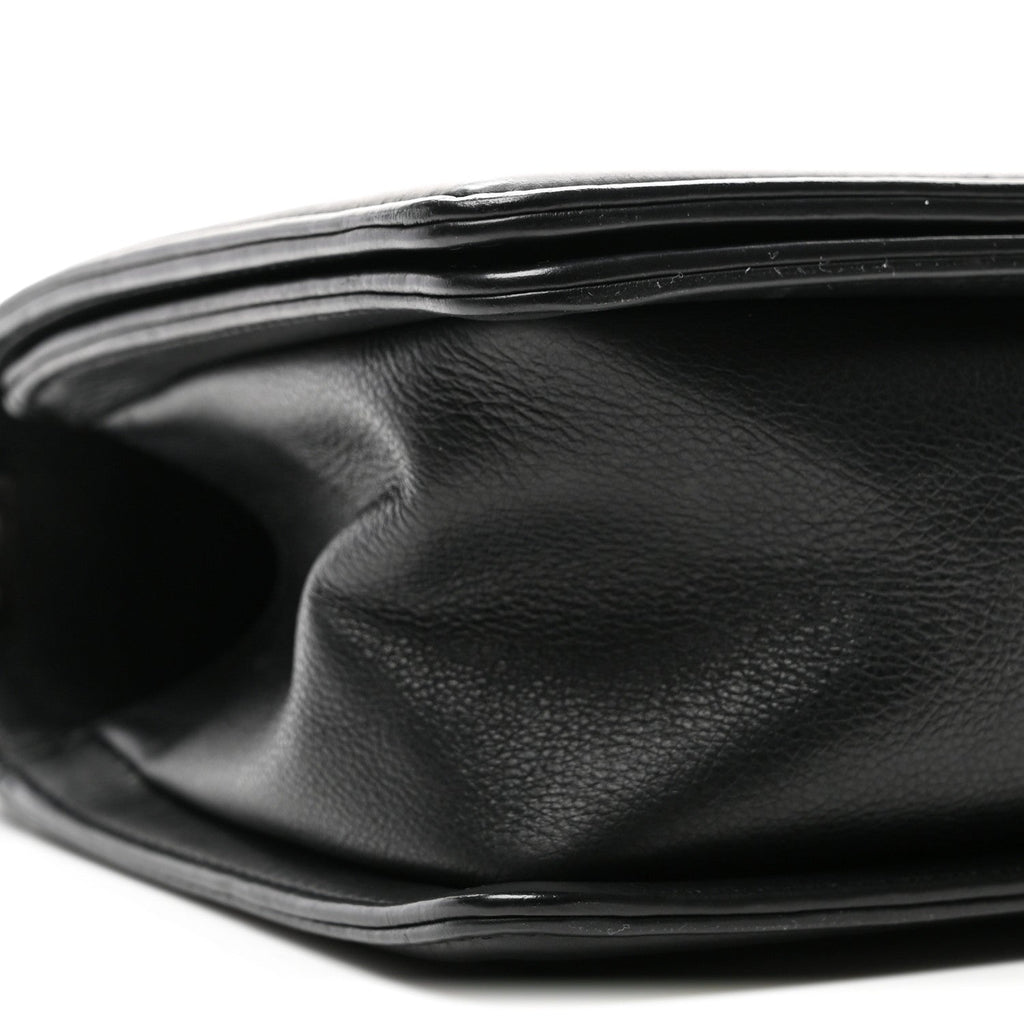 Calfskin Quilted Medium Boy Flap Black