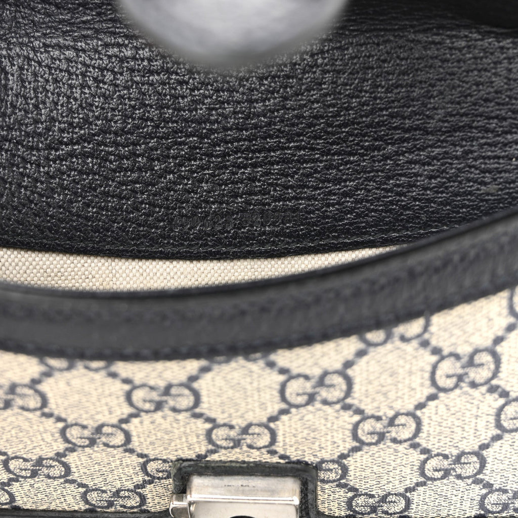 GG Supreme Monogram Textured Dollar Calfskin Small Rectangular Dionysus Shoulder Bag Beige Blue