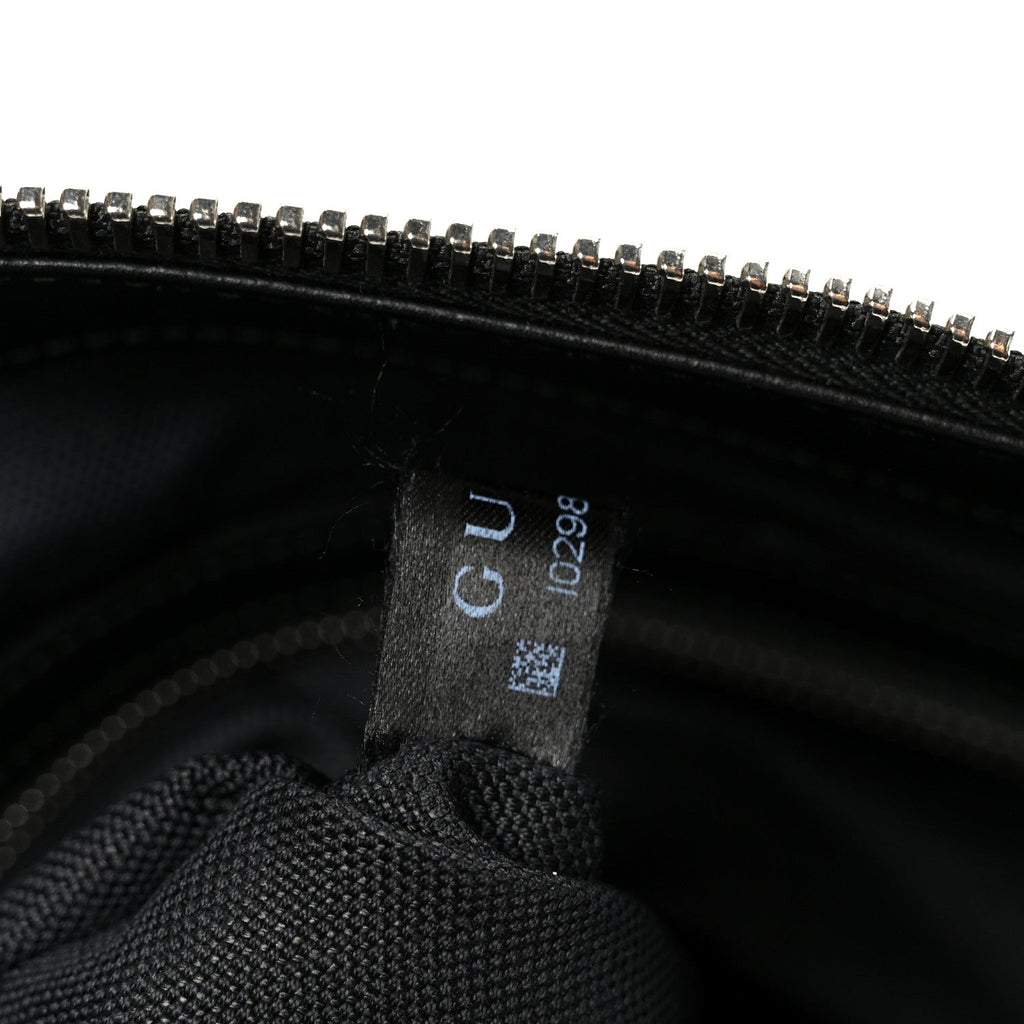 GG Supreme Monogram Appia Calfskin Web Flat Messenger Bag Black Grey