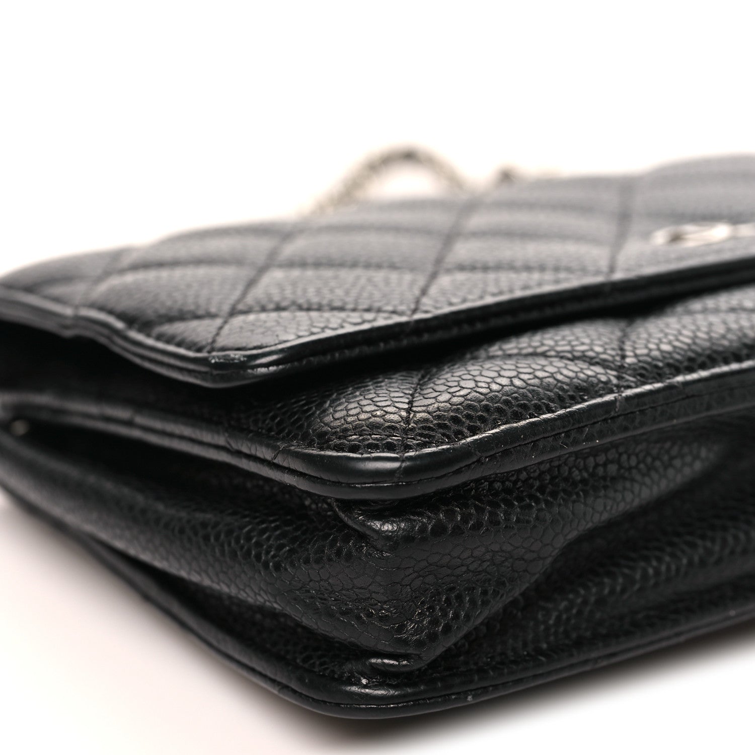 Caviar Quilted Wallet on Chain WOC Black