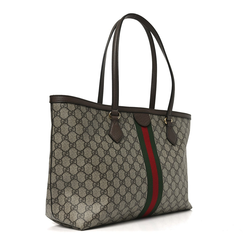 GG Supreme Monogram Medium Ophidia Shopping Tote Brown