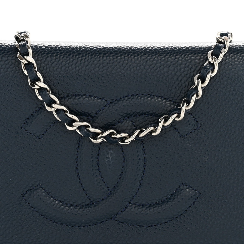 Caviar Timeless CC Wallet on Chain WOC Navy Blue