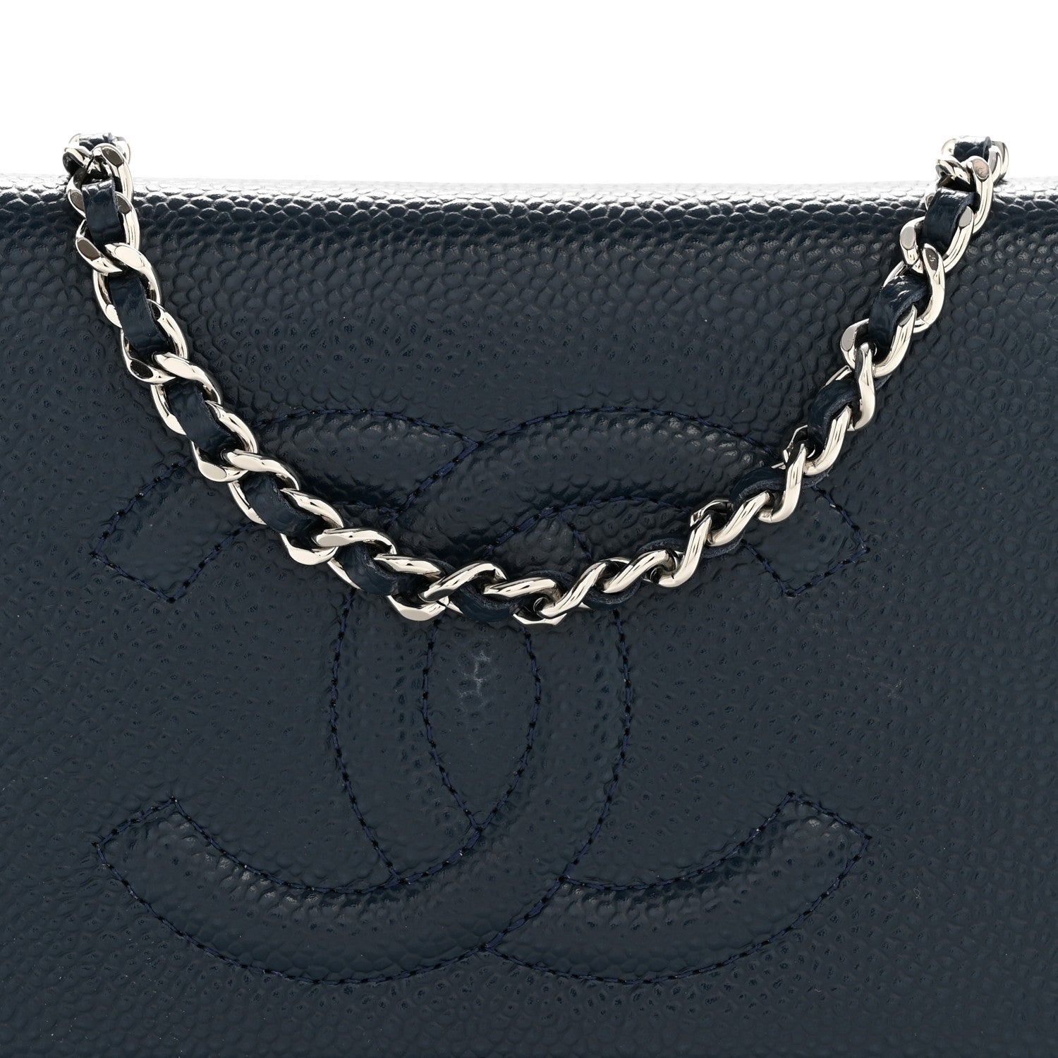 Caviar Timeless CC Wallet on Chain WOC Navy Blue