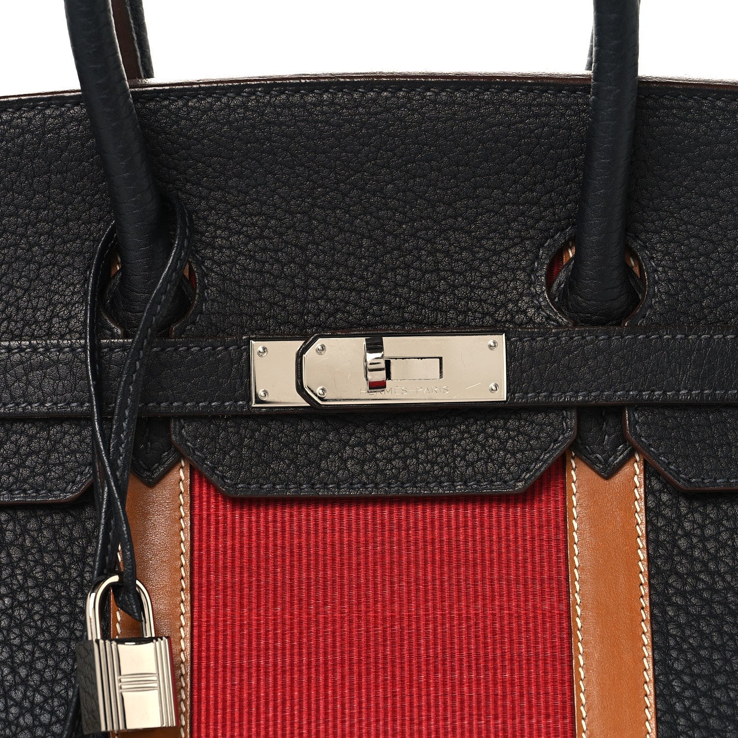 Fjord Barenia Crinoline Club Birkin 35 Bleu Indigo Fauve Rouge