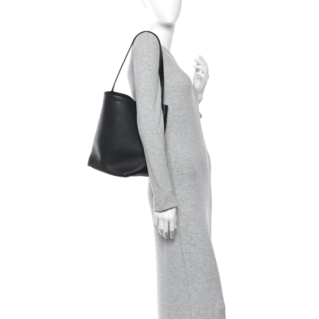 Grained Calfskin Medium N/S Park Tote Black