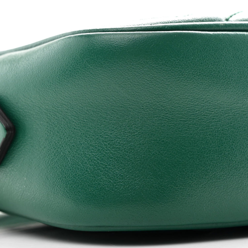 Calfskin Matelasse Small GG Marmont Chain Shoulder Bag Emerald Green