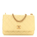 Lambskin Quilted Sweet Camellia Wallet on Chain WOC Yellow