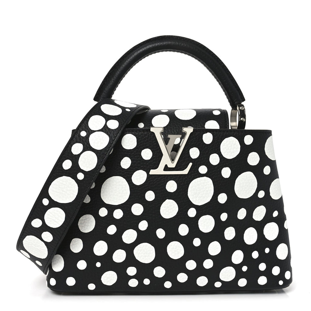 LV X YK Taurillon Capucines BB Black White