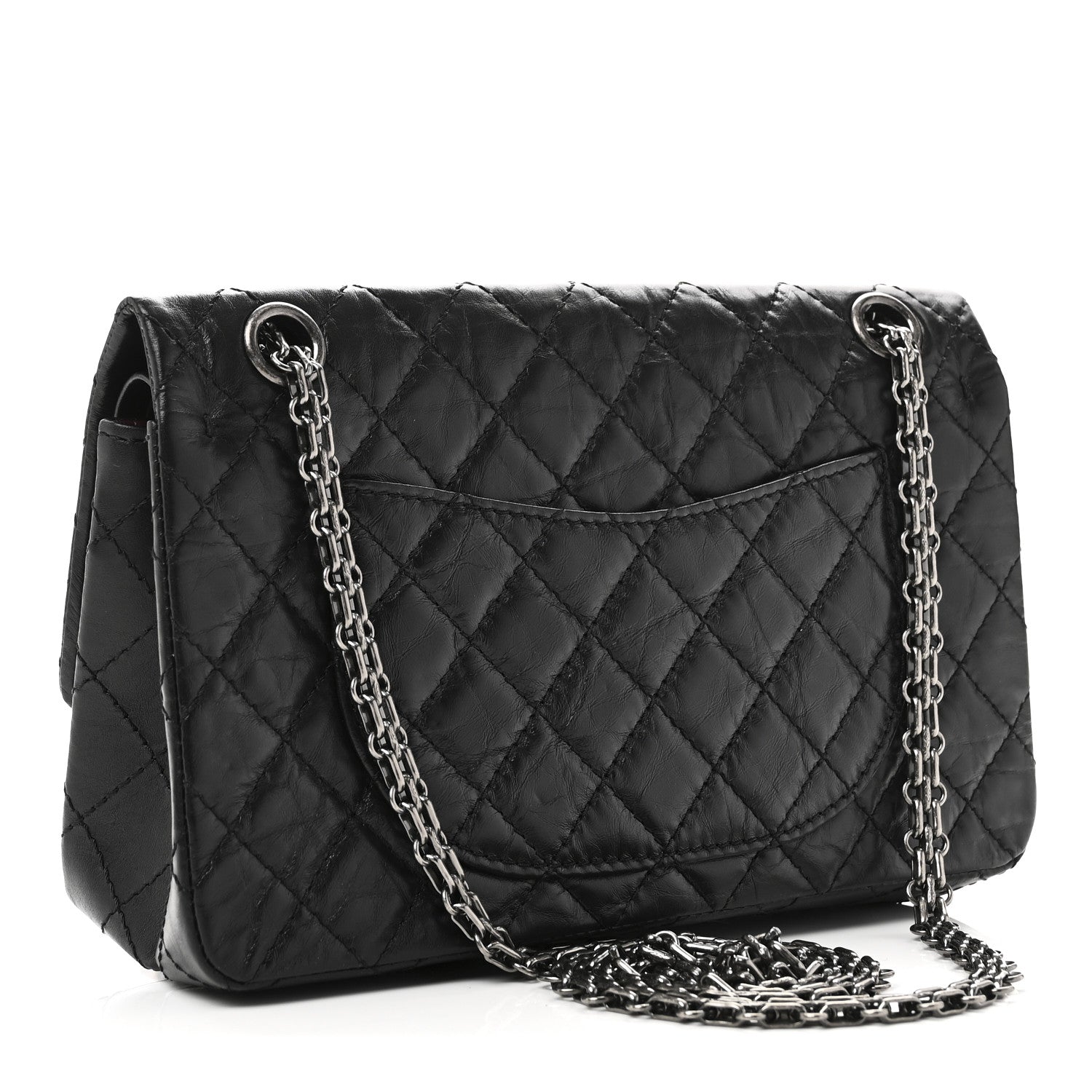 Aged Calfskin Quilted 2.55 Reissue 225 Flap Black