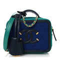 Jersey Quilted Small CC Filigree Vanity Case Blue Green