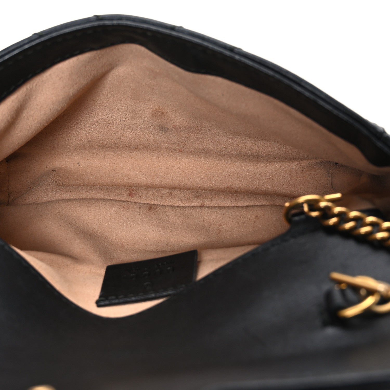 Calfskin Matelasse Super Mini GG Marmont Shoulder Bag Black