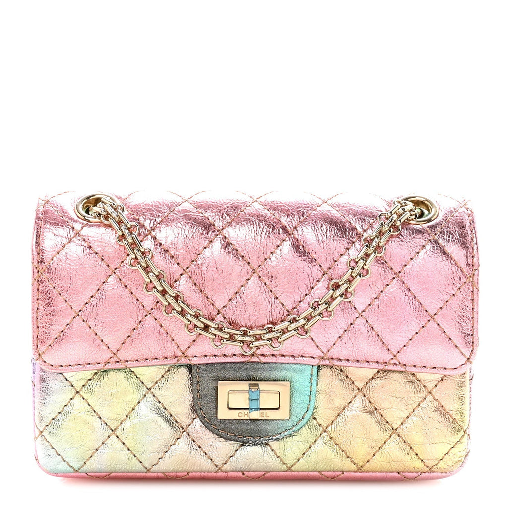 Metallic Goatskin Quilted Mini 2.55 Reissue Flap Multicolor