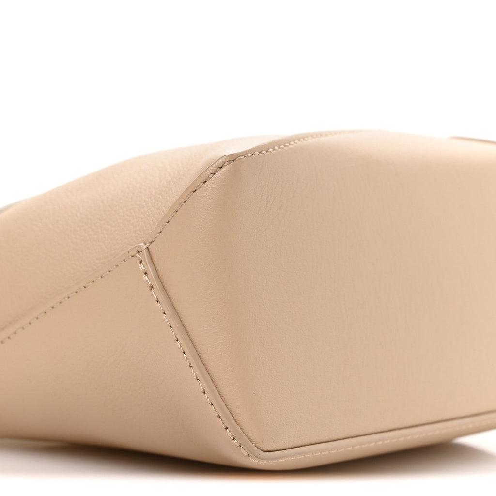 Calfskin Mini Puzzle Edge Bag Soft White Paper Craft