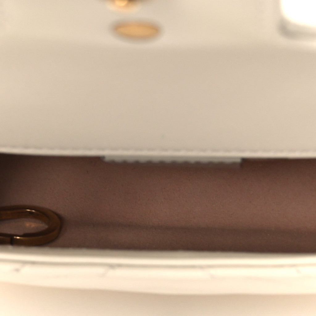 Calfskin Matelasse Super Mini GG Marmont Shoulder Bag White