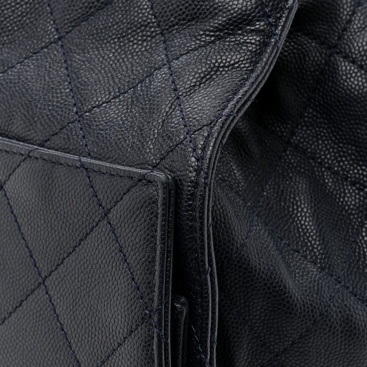Caviar Quilted Medium Chanel 25 Handbag Dark Navy