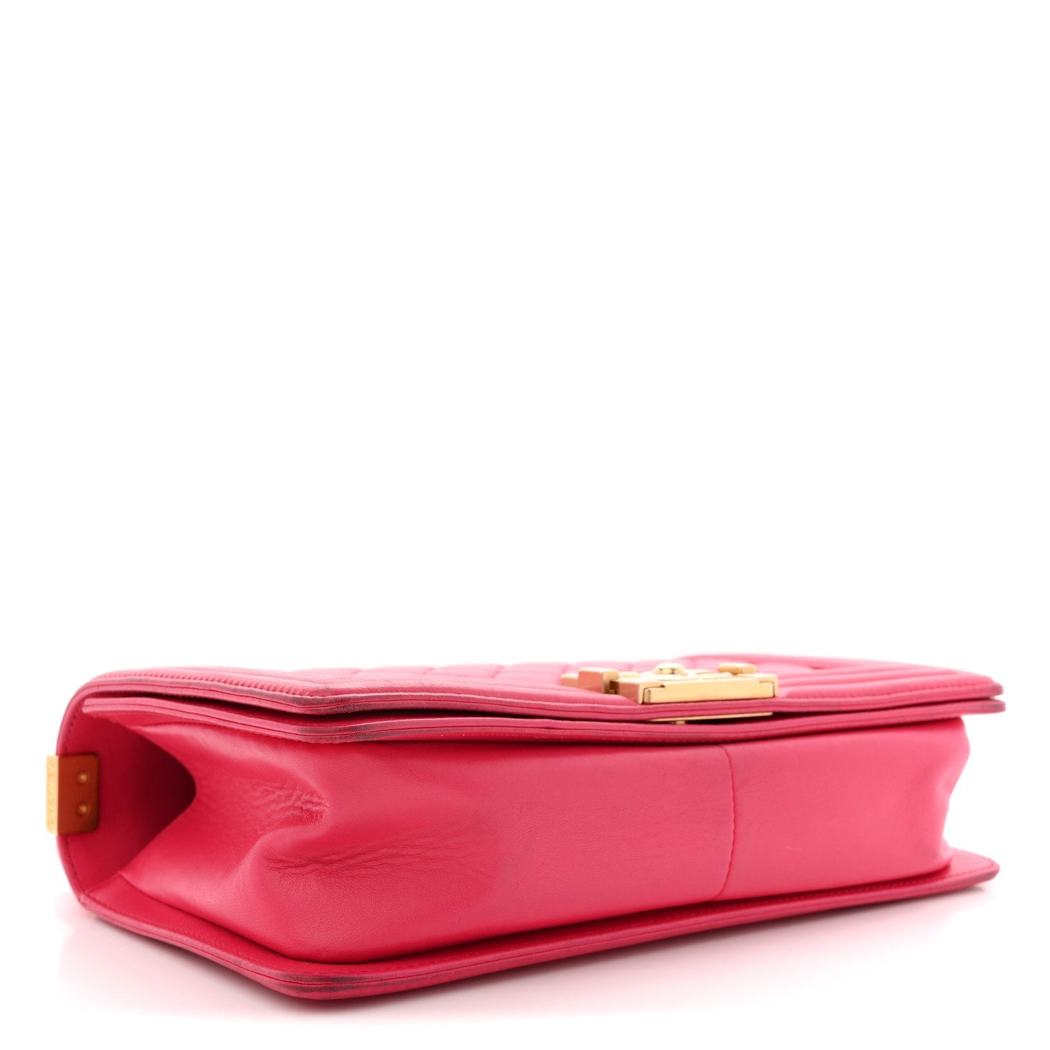 Lambskin Quilted Medium Boy Flap Fuchsia