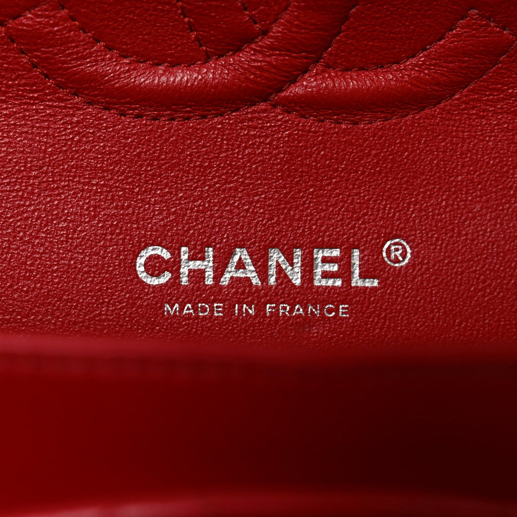 Lambskin Quilted Medium Double Flap Red