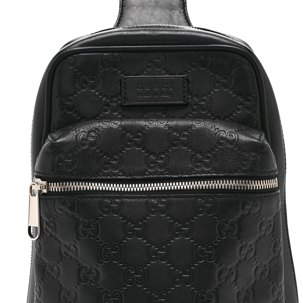 Guccissima Sling Backpack Black
