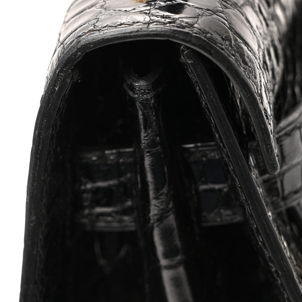 Shiny Alligator Kelly Sellier 32 Black