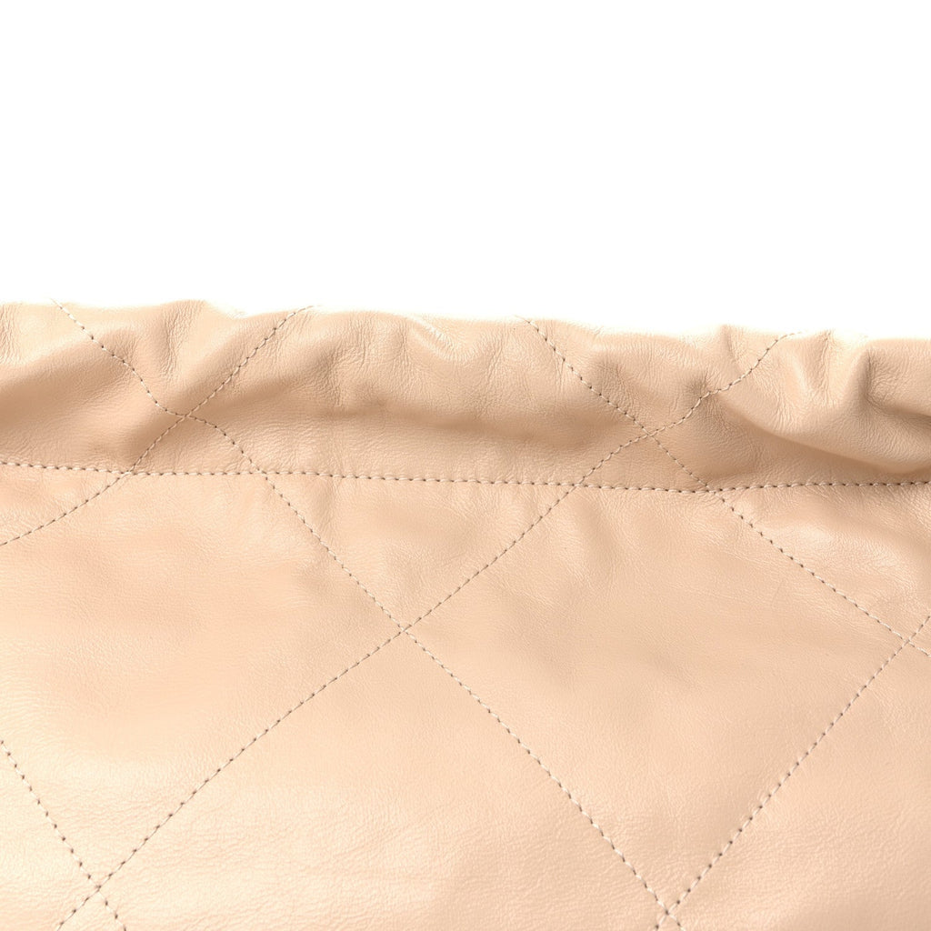 Shiny Calfskin Quilted Small Chanel 22 Ecru