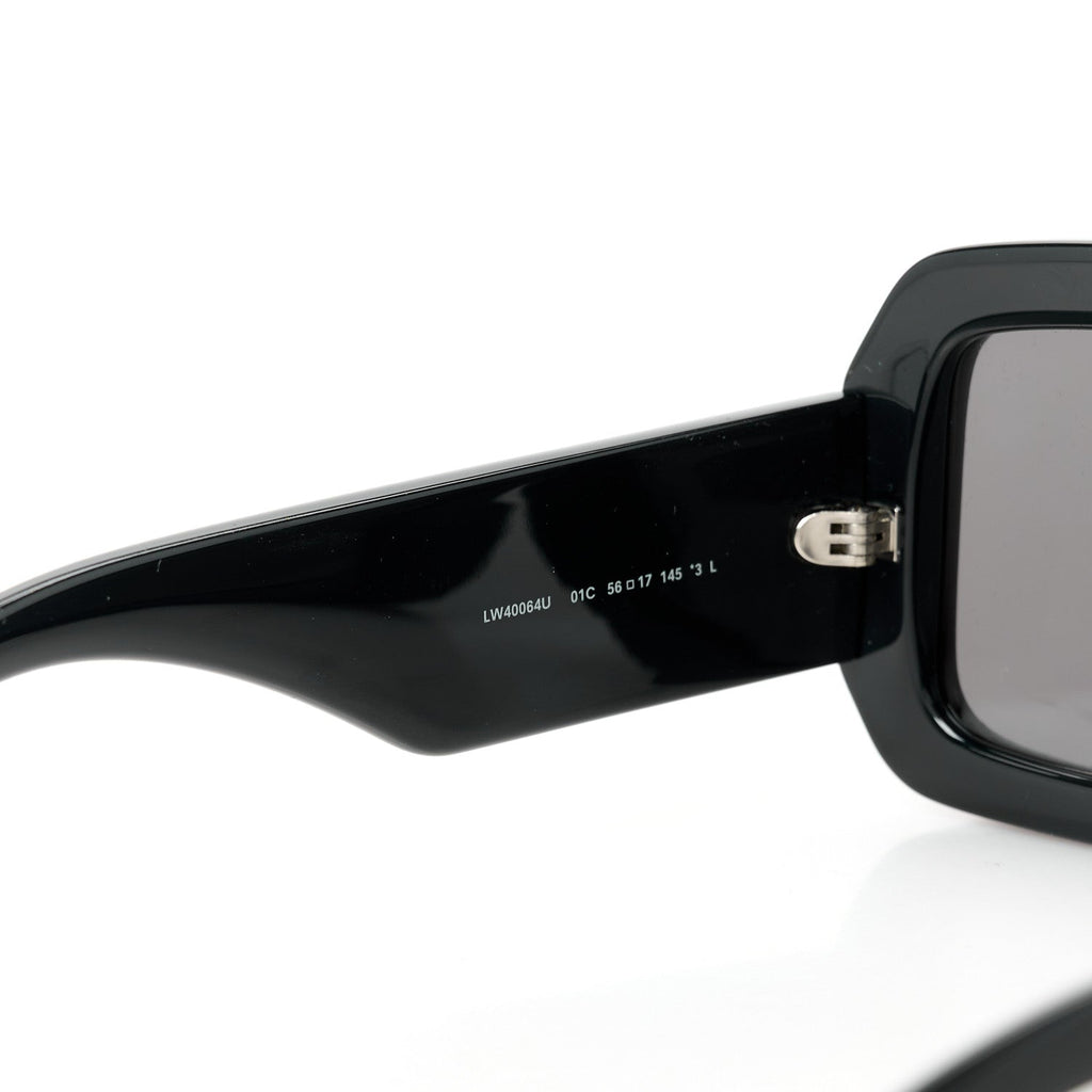 Acetate Paula's Ibiza Dive In Mask Sunglasses LW40064U Black Silver