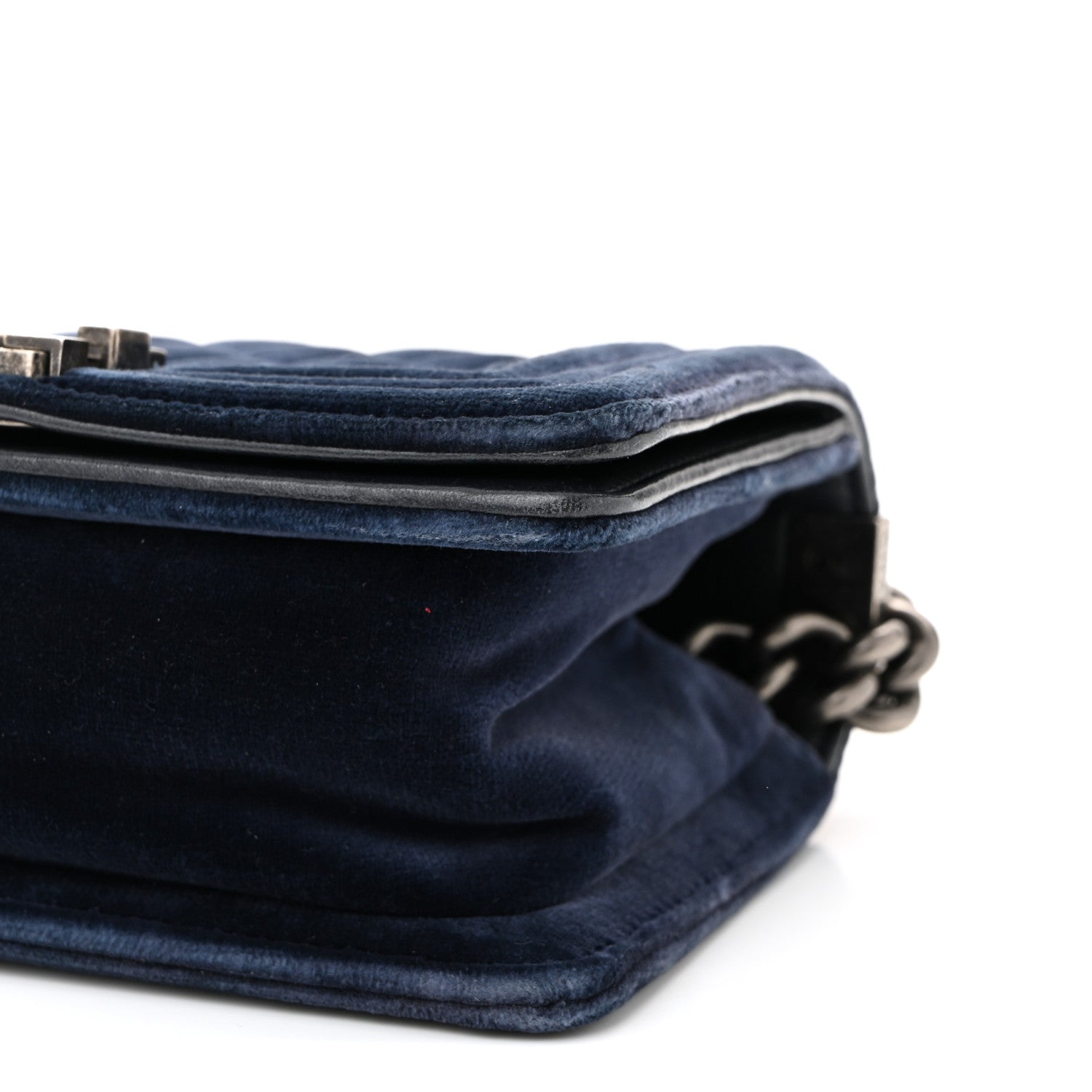 Velvet Quilted Small Boy Flap Blue