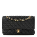 Caviar Quilted Medium Double Flap Black