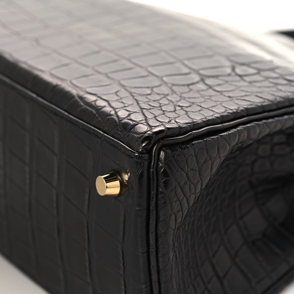 Matte Alligator Kelly Retourne 28 Black