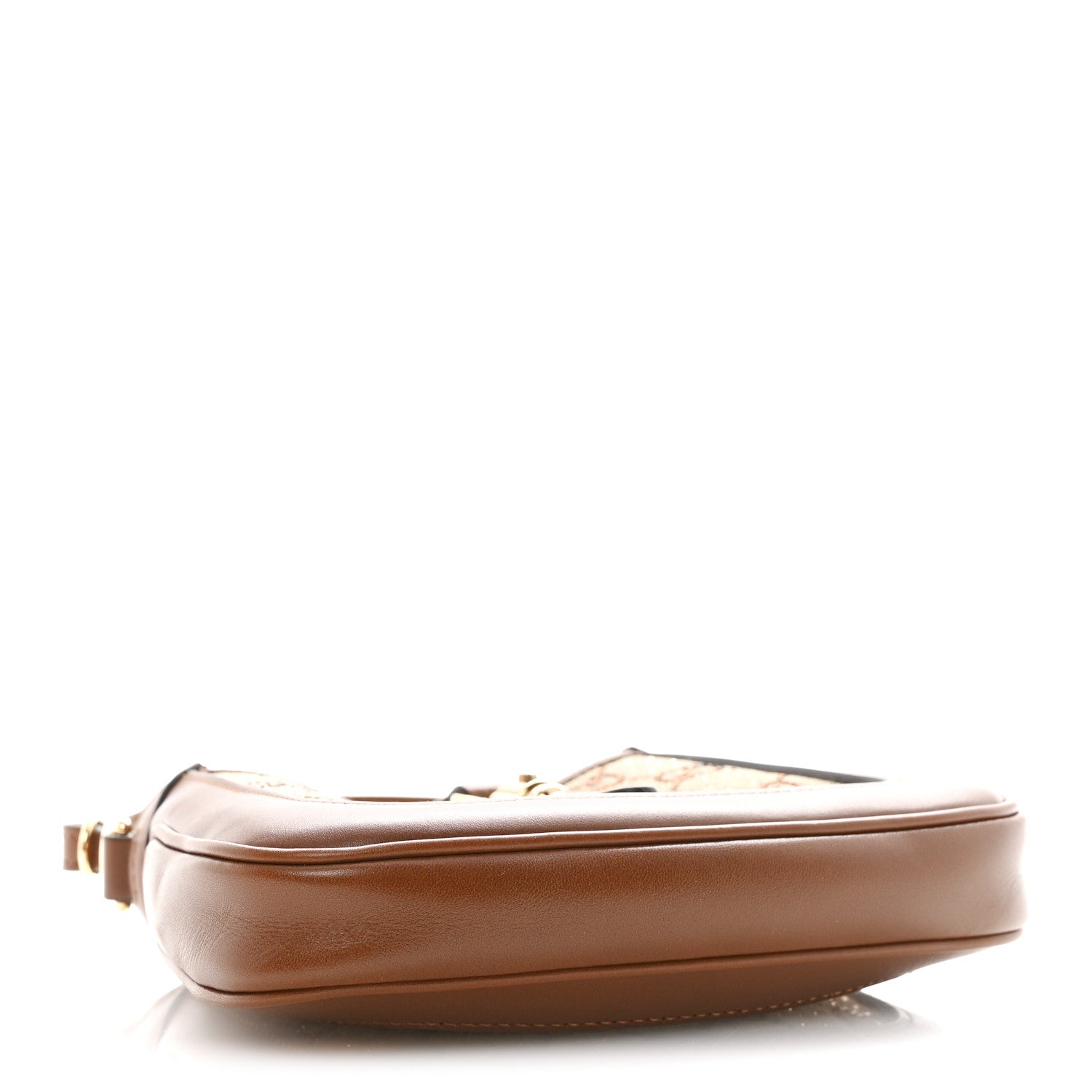 New Canvas Charisma Calfskin Crystal GG Monogram Mini Jackie 1961 Hobo Camel Ebony