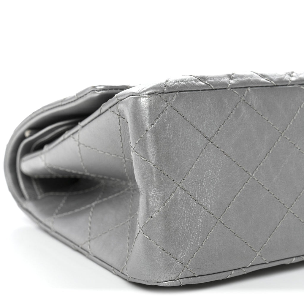 Metallic Aged Calfskin Quilted 2.55 Reissue 226 Flap Silver
