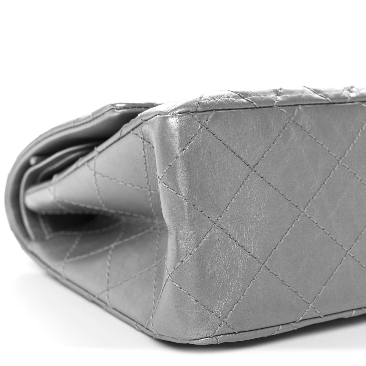 Metallic Aged Calfskin Quilted 2.55 Reissue 226 Flap Silver
