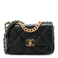 Lambskin Quilted Medium Chanel 19 Flap Black