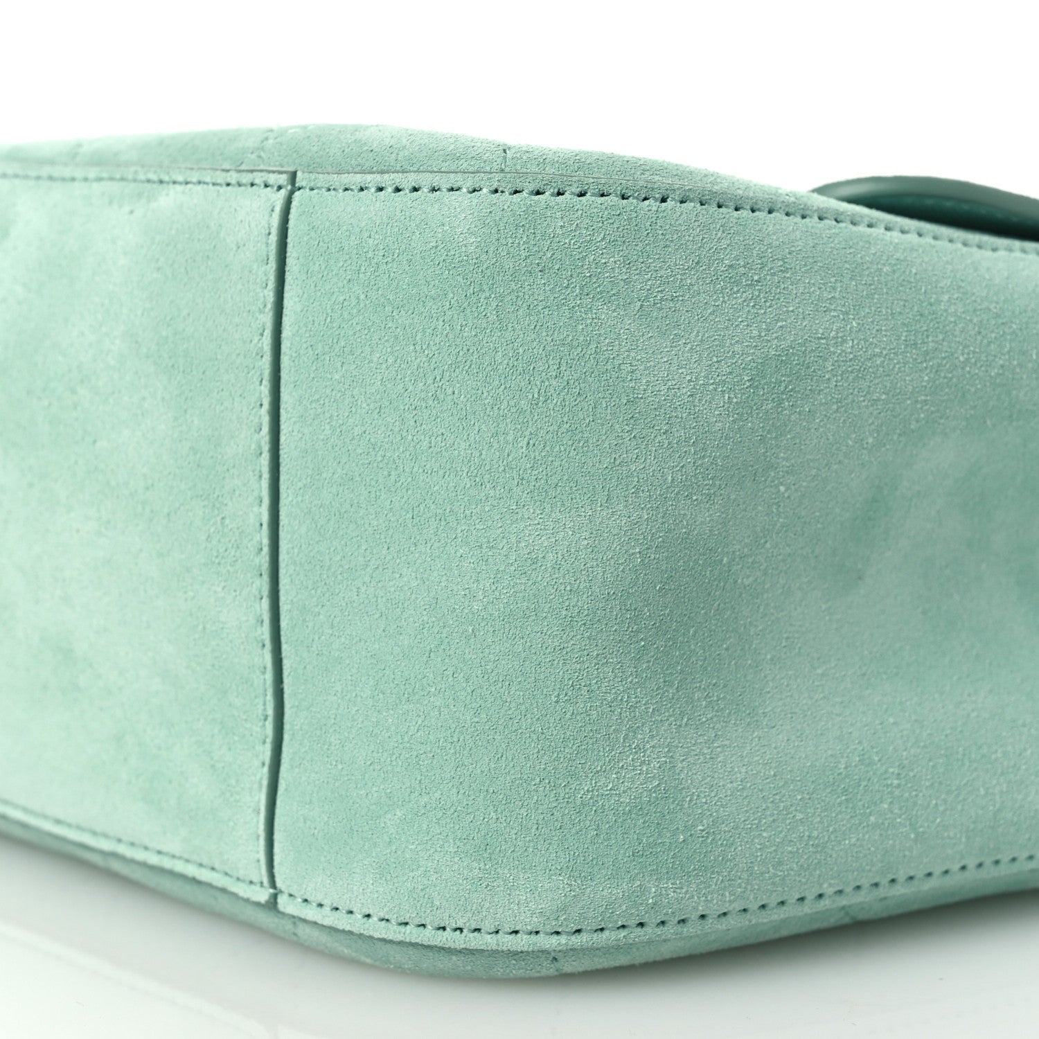 Suede Calfskin Small Souplissimo Maxi Flap Green