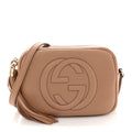 Pebbled Calfskin Small Soho Disco Bag Camelia