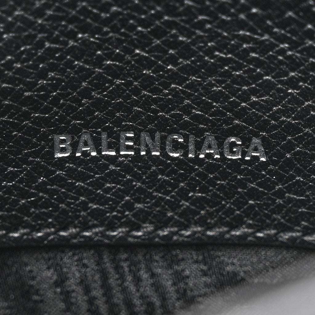 X BALENCIAGA BB Monogram Calfskin Web Mini Jackie 1961 Hobo Black